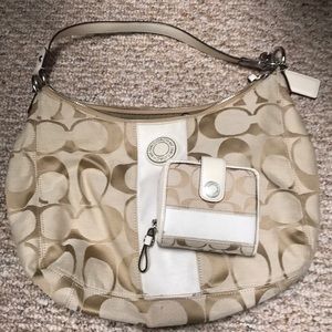 Authentic Coach bag and mini matching wallet.